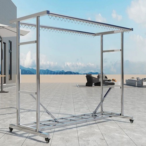 Clothes Rack Heavy Duty Clothing Garment Rack Double Hanging Rods 1000 lbs Load