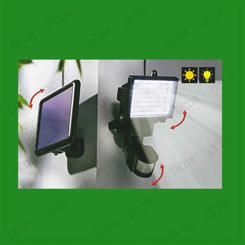 60 LED Solar Power Security Light With PIR & Dusk Dawn Sensor Outdoor Floodlight - Image 2 of 4