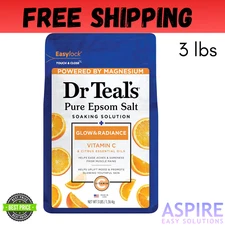 Dr Teal's Salt Soak with Pure Epsom Salt, Glow & Radiance with Vitamin C, 3 lbs