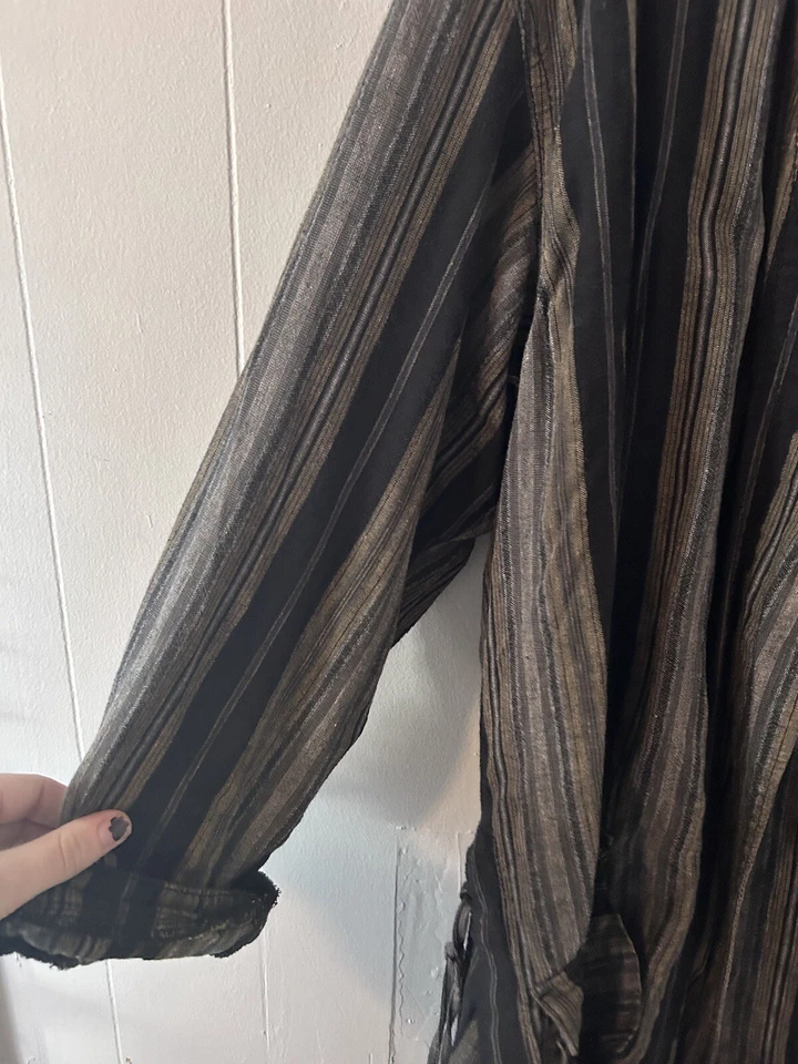 Chaqueta con Capucha Urban Outfitters BDG Verde Oliva Negra Rayas Verticales De Gran Tamaño  Foto 4 de 4