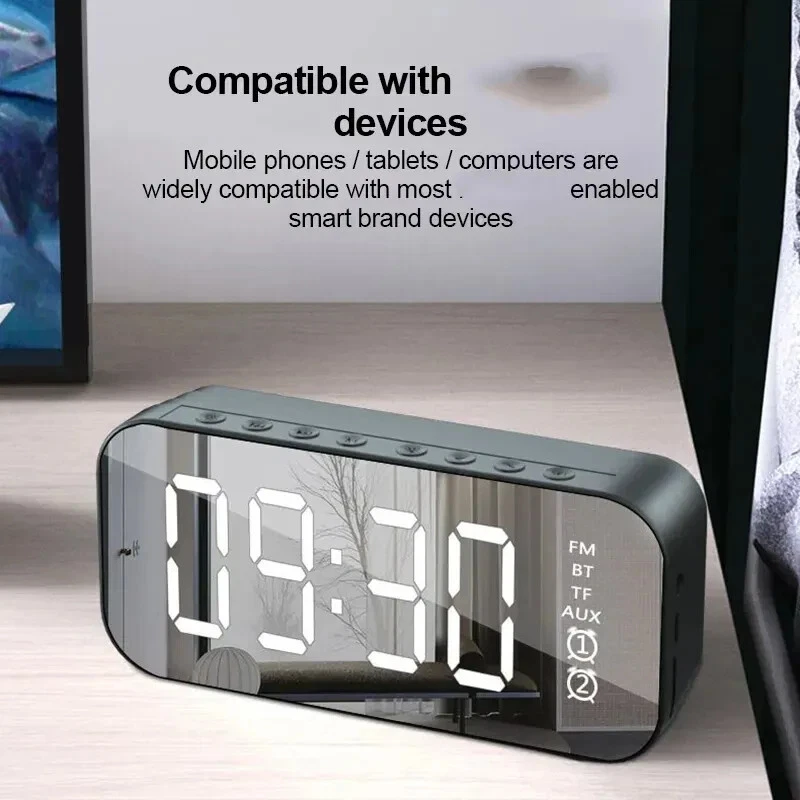Wireless Bluetooth Speaker. Alarm Clock, Mirrow Display - Image 4 of 4