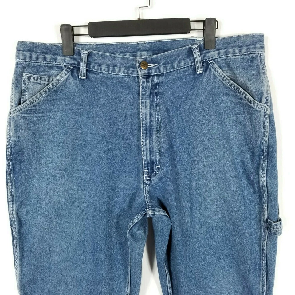 Work n' Sport Carpenter Jeans Mens 40x30 Medium Wash Straight Leg Actual 39x30 - Image 2 of 4