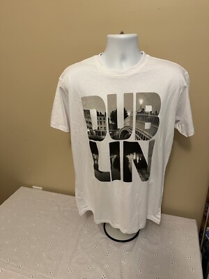 Traditional Craftwear Dublin Ireland Logo T-Shirt From In Dublin White Lg NWT