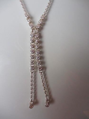 schöne Halskette, Collier , Esprit , 925 Silber mit geschliffenen Steinen - Bild 2 von 4
