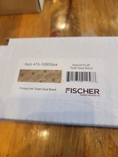 Box of 1000 FISCHER 415 Toilet Seat Bands (1-1/2" W x 16" L) - Natural / Kraft