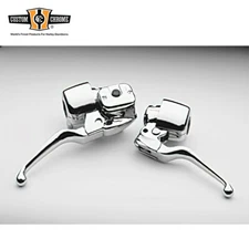 Chrome 9/16"Handlebar Control Kit For Harley Single Disc 96-06 Master Cylinder