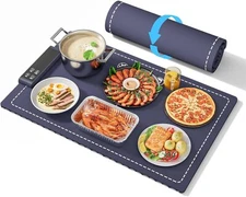 Food Warming Mat, 6 Temperature & 5 Timer Settings Electric Warming Tray