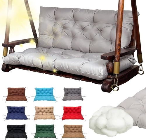 Replacement Swing Cushions for Outdoor Furniture: 2-3 Seater Waterproof Porch Be - Picture 7 of 12