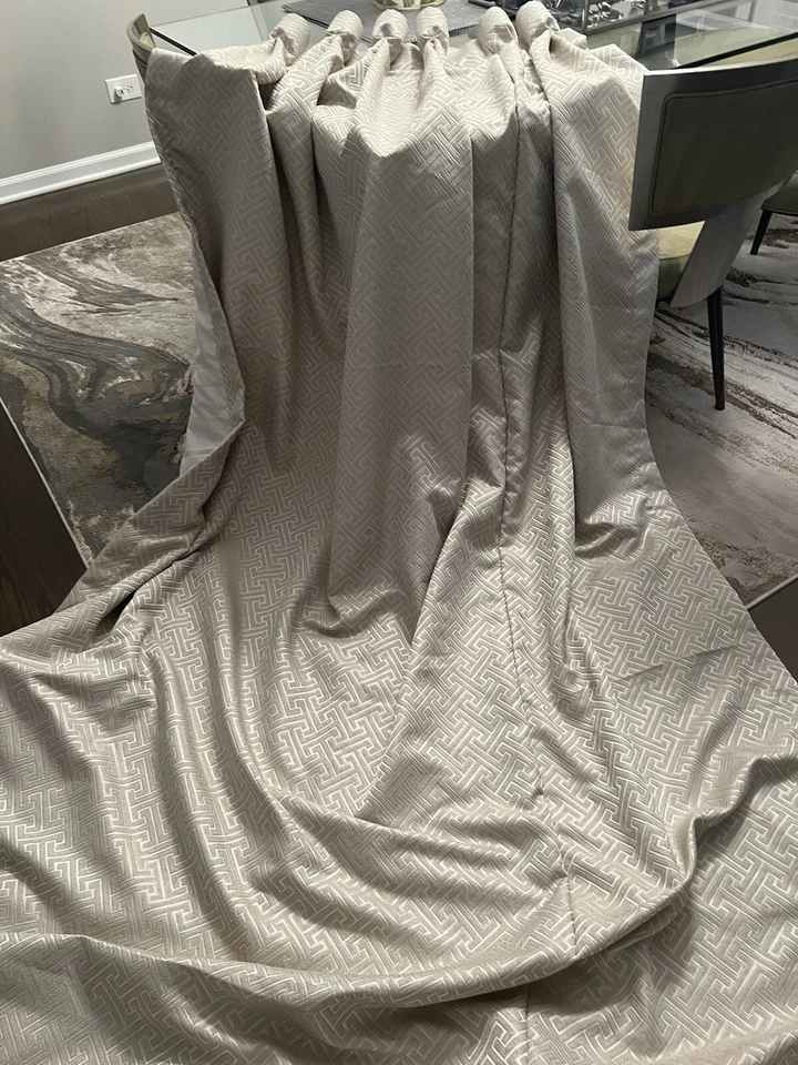 Сделанные на заказ современные шторы 71 дюйм ширина x 103 дюйма высота средняя подкладка дизайнерский кубок - Изображение 2 из 4