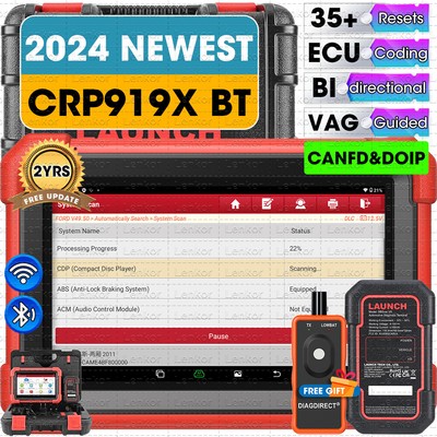 LAUNCH X431 CRP919X BT Auto Car Diagnostic Scanner All System CANFD Key Coding