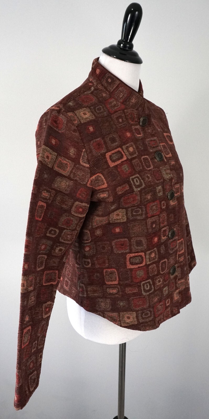 Orvis Red Multicolor Button Up Collared Tapestry … - image 3