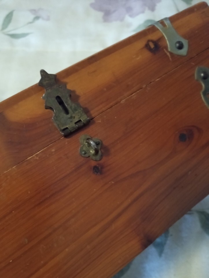 Vintage Jewelry Box McGraw Box Company NY Treasure Chest Red Cedar