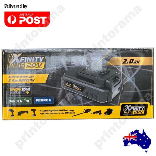 Genuine Xfinity Plus 20V Li-Ion 2.0Ah Battery - Aldi Ferrex Workzone Gardenline - Picture 3 of 7