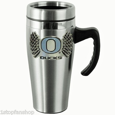 Oregon Ducks 14 Oz Stainless Steel Travel Mug With Handle Ncaa Licensed 754603201462 Ebay