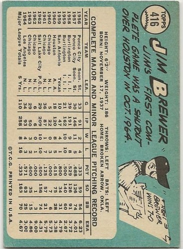 1965 Topps Baseball Singles - Pick Your Card -- 371 to 598 -- High Numbers - Picture 79 of 499