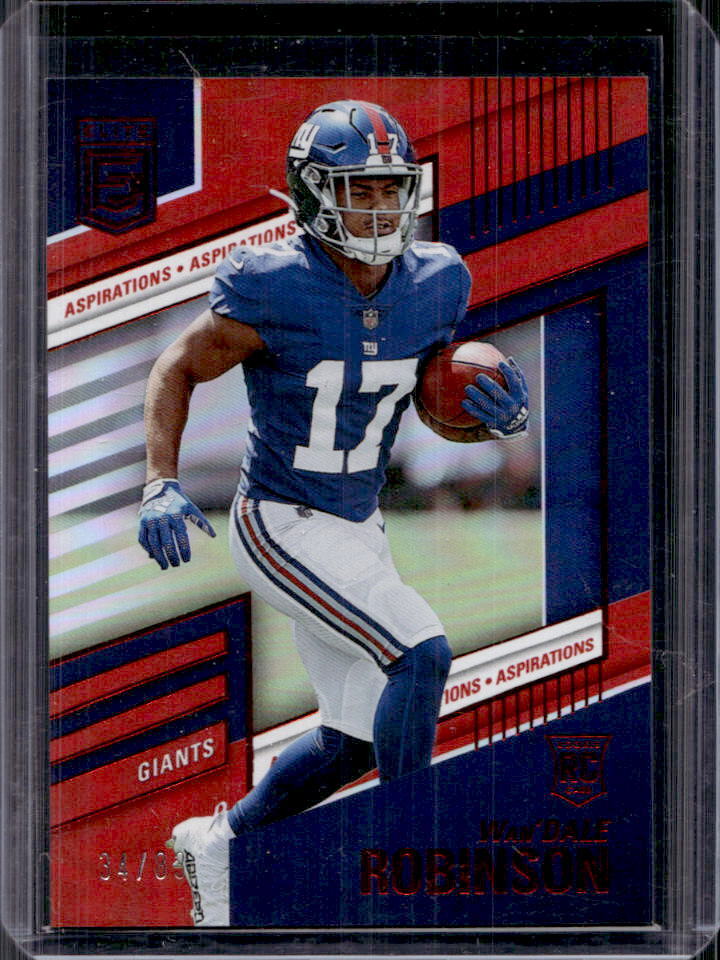 2022 Donruss Elite Wan'Dale Robinson Aspirations Red RC #153 Giants #34/83