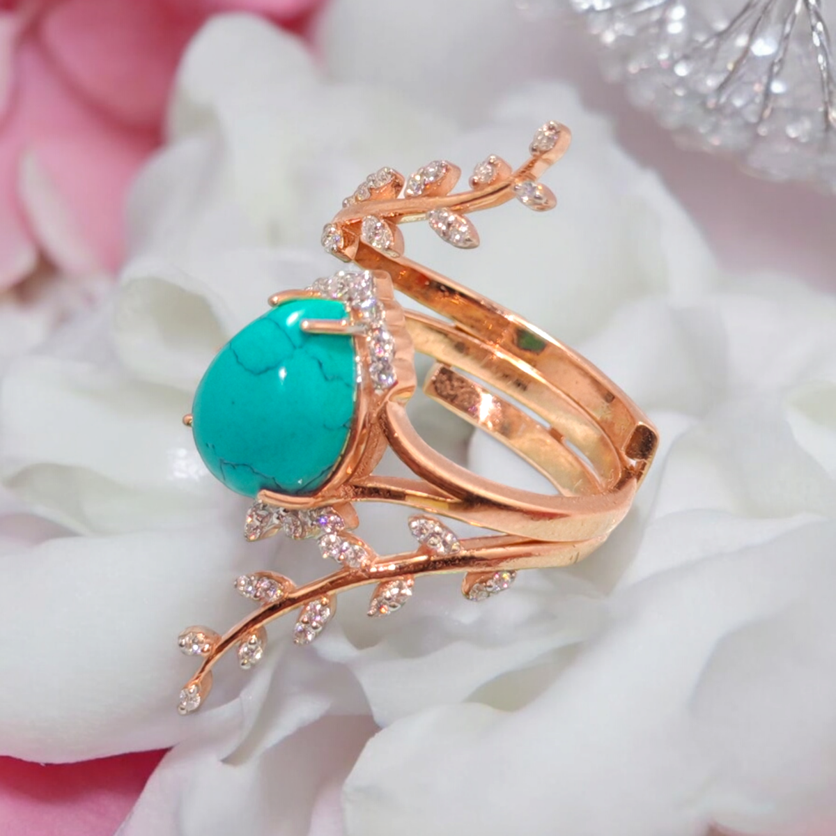 Sterling Silver Ring-Turquoise Ring- Engagement Ring Set-Anniversary Gift  To Her