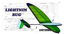 Lightnin Bug HLG DLG Slope Glider 34" WS RC Airplane Plans Templates Printed