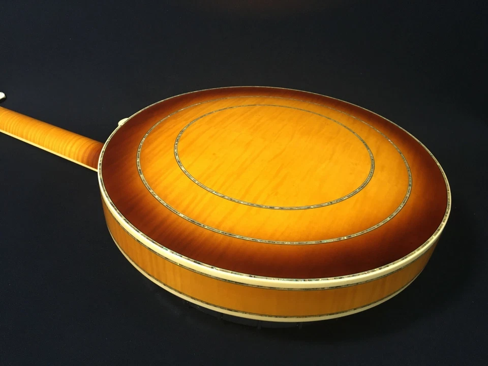 Caraya 009A 5-string Resonator Banjo,Clear Top,Flame Maple w/Tone Ring+Hard Case - Image 4 of 4