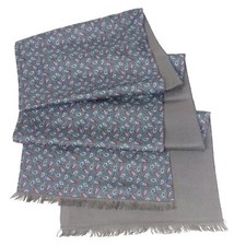 Schal Seidenflanell Businessschal grau Paisley 100% Seide 180x30cm