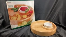 Lipper 12" Beechwood Chip And Dip Tray With Ceramic Dip Bowl In Box
