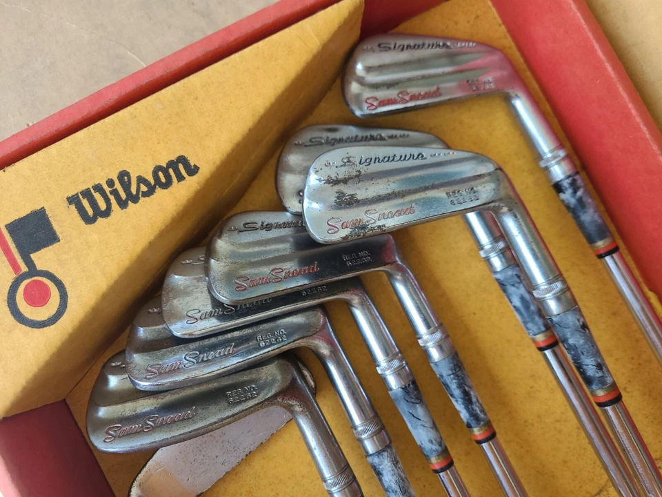 Wilson Ad Display Box Sam Snead Signature Irons 3-9 & Putter Greenbrier Hotel - Image 2 of 4