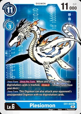 Plesiomon - Uncommon - EX1-020 U Digimon TCG Card - Blue