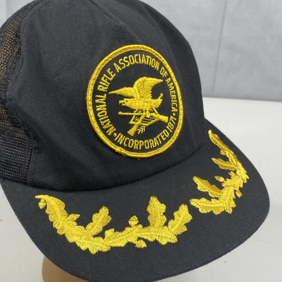 Vintage NRA Hat Black Snap Back Mesh Trucker National Rifle Association Patch - Image 2 of 4