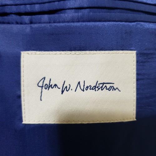 John Nordstrom Blazer Mens 46L Blue Linen Work Career Casual Jacket Summer Dad - Picture 12 of 16