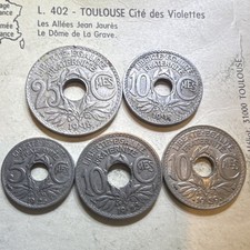 France 5, 10, 25 Centimes Coins 1917, 1918, 1923, 1925, 1939 Lot Circulated