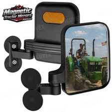 Universal Pair Magnetic Tractor Mirrors 7.36"X5.5" Adjustable FOR Forklift Truck
