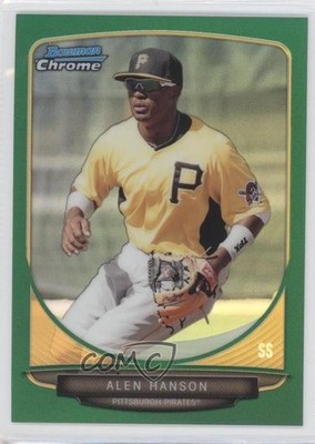 2013 Bowman Draft Top Prospects Chrome Green Refractor 15/75 Alen Hanson 5dx