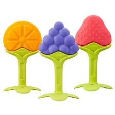 3 Piece Teether Set for Infants - Grape, Citrus, Berry Fruit Shape