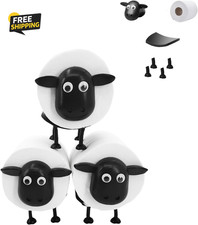 3-Pack Sheep Toilet Paper Roll Holder Set, OPP Packaging Cute Bathroom Organizer