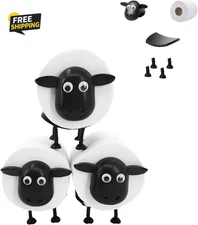 3-Pack Sheep Toilet Paper Roll Holder Set, OPP Packaging Cute Bathroom Organizer