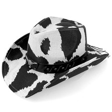 Cow Print Cowboy Hat for Men's Women's,Straw Western Cowgirl Hat with Unique ...