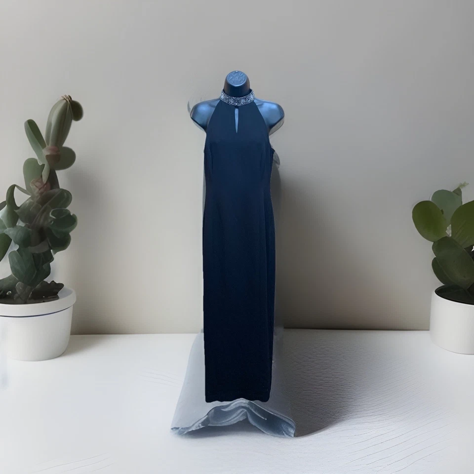 NUEVO CON ETIQUETAS: Jones New York Noche Elegante Negro Maxi Vestido de Cóctel Mujer’s 4 Foto 2 de 4