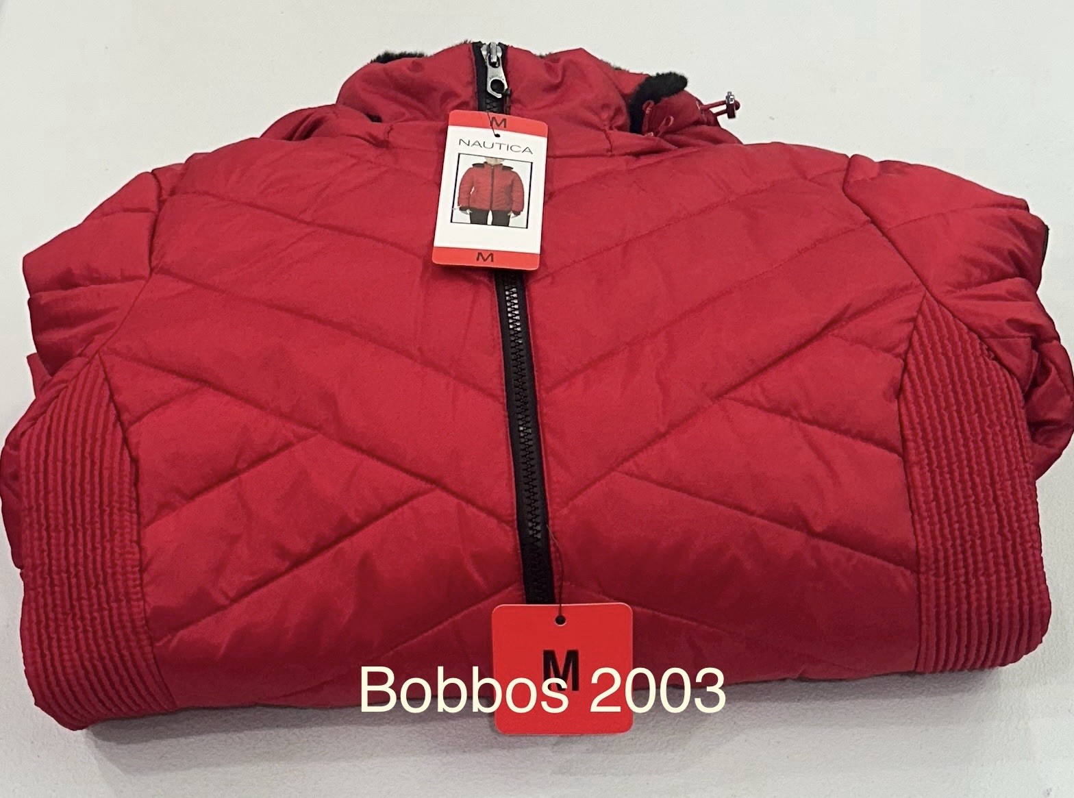 Nautica Women's Water-Resistant Puffer Removable Hood Full Zip Jacket, Red, M