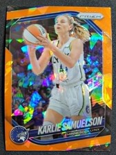 Karlie Samuelson 2025 Panini Prizm WNBA #102 Orange Cracked Ice NM/MT #B