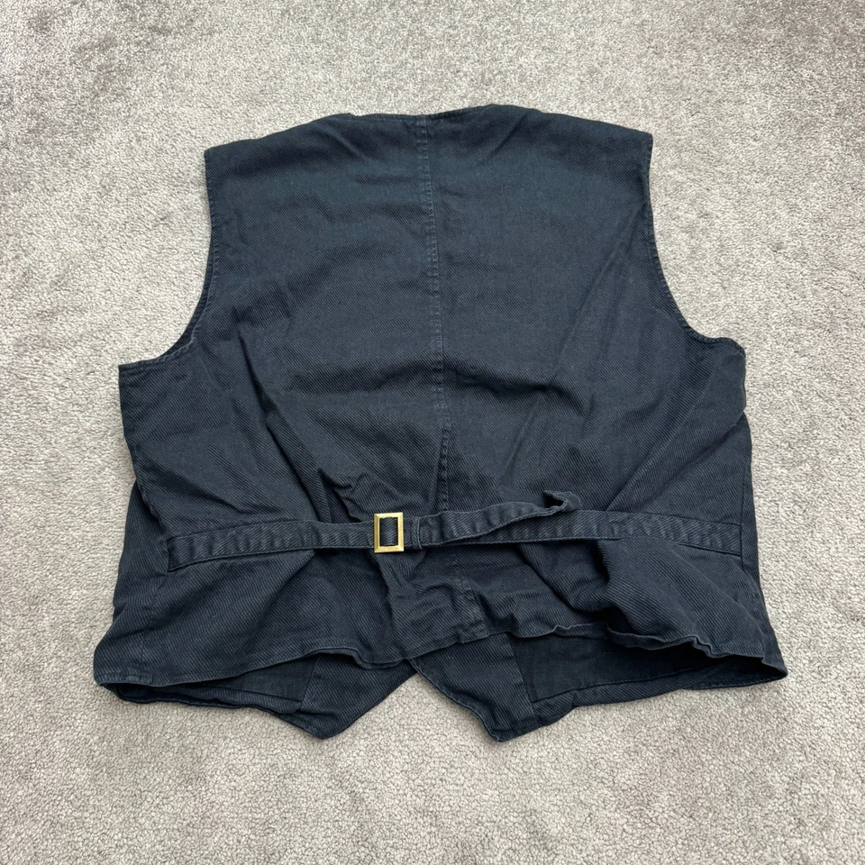 Chaleco Chaleco de Algodón Cáñamo Orvis Chaleco para Hombres XL Azul Marino Espiga Botón Ajustable Foto 2 de 4