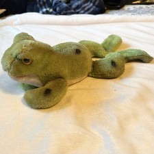 1976 Vintage R. Dakin Spotted Green Frog plush stuffed animal bean bag 10 RARE