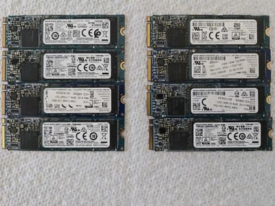 Lot of 8 Various Toshiba 256GB NVMe SSD's. Tested Perfect, 70% to 89% Health