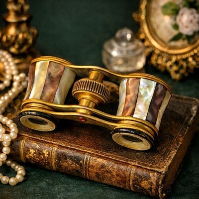 Antique Mother Of Pearl Opera Glasses Geivroz & Colmont Paris