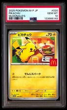 PSA 10 Pikachu 020/m-p Mcdonald's M-p Promo Pokemon Japanese