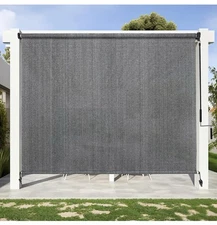 8'(W) x8'(H) light gray Outdoor Roller Shade - Cordless Exterior Roll Up