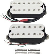 FLEOR Alnico 5 Electric Guitar Neck Pickup & 15-16K Bridge Pickup Set White Dou