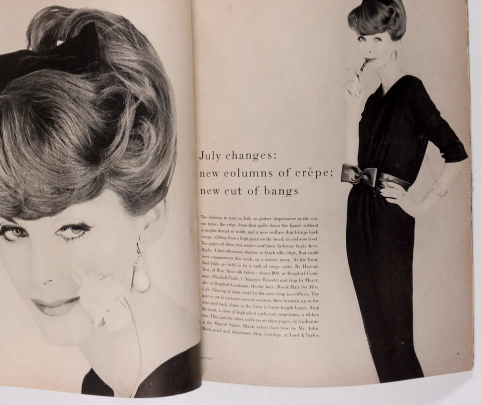 Anne St Marie RENE BOUCHE Bridal VOGUE July 1957 Marmie Eisenhower HORST Vevean - Image 4 of 4