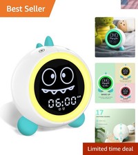 Kids Alarm Clock, Toddler Sleep Training Clock with Sound Machine, Night Ligh...