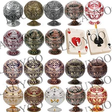 Windproof Ashtray with Lid for Cigarettes Metal Portable Cigar Ashtray Odor E...