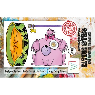 AALL AND CREATE - CLEAR ACRYLIC STAMPS  -  MISS PINKY DOGGE
